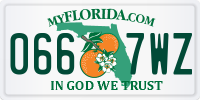 FL license plate 0667WZ