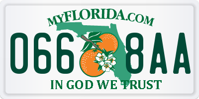 FL license plate 0668AA