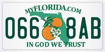 FL license plate 0668AB