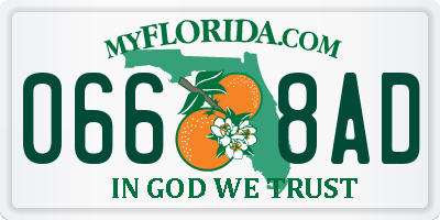 FL license plate 0668AD