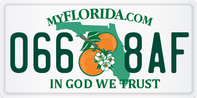 FL license plate 0668AF