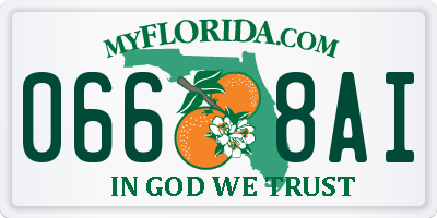 FL license plate 0668AI