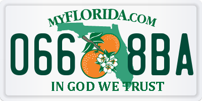 FL license plate 0668BA
