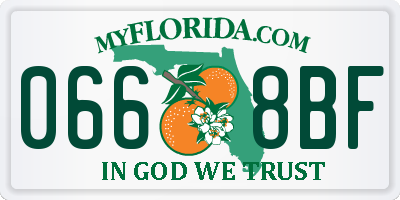 FL license plate 0668BF