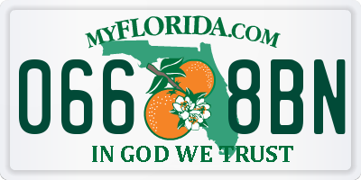 FL license plate 0668BN