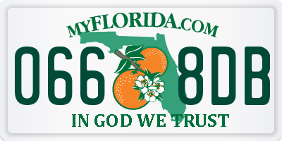 FL license plate 0668DB
