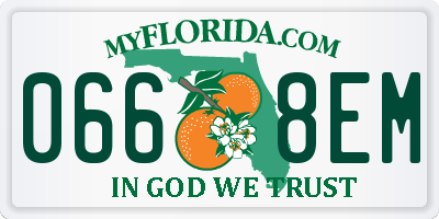 FL license plate 0668EM