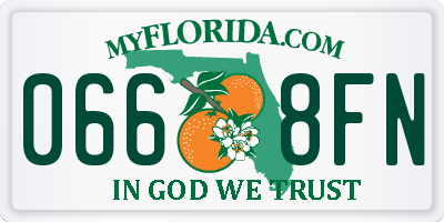FL license plate 0668FN