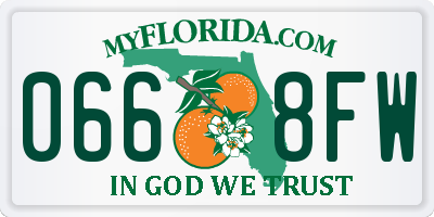 FL license plate 0668FW