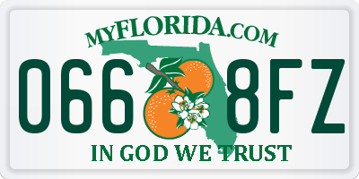 FL license plate 0668FZ