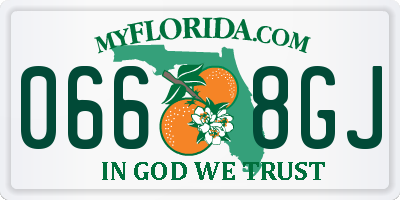 FL license plate 0668GJ