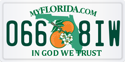 FL license plate 0668IW