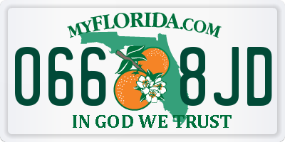 FL license plate 0668JD