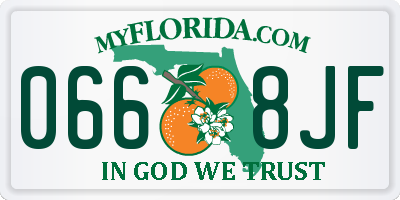 FL license plate 0668JF