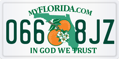 FL license plate 0668JZ