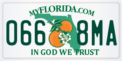 FL license plate 0668MA