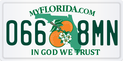 FL license plate 0668MN