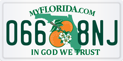 FL license plate 0668NJ