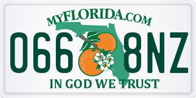FL license plate 0668NZ