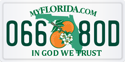 FL license plate 0668OD