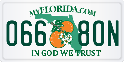 FL license plate 0668ON