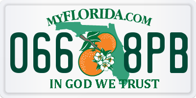 FL license plate 0668PB