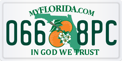 FL license plate 0668PC