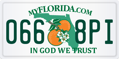 FL license plate 0668PI