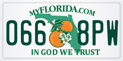 FL license plate 0668PW