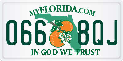 FL license plate 0668QJ