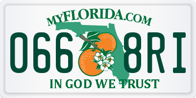 FL license plate 0668RI