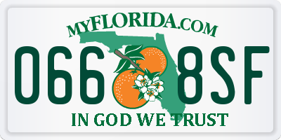 FL license plate 0668SF