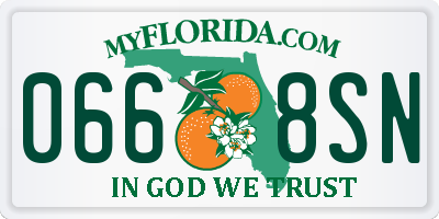 FL license plate 0668SN