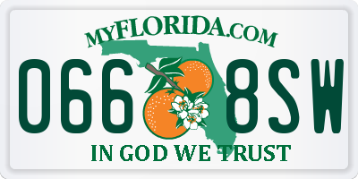 FL license plate 0668SW