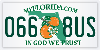 FL license plate 0668US