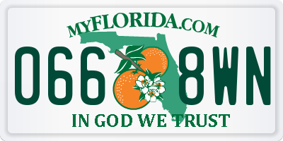 FL license plate 0668WN