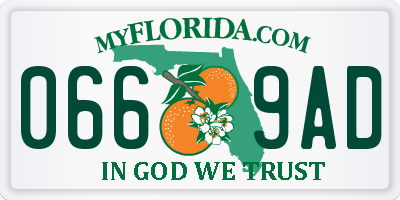 FL license plate 0669AD
