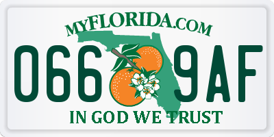 FL license plate 0669AF
