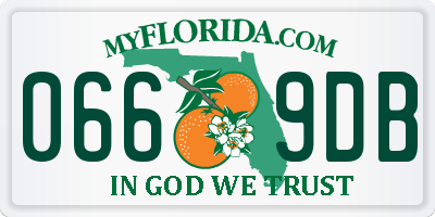 FL license plate 0669DB