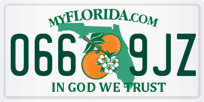 FL license plate 0669JZ