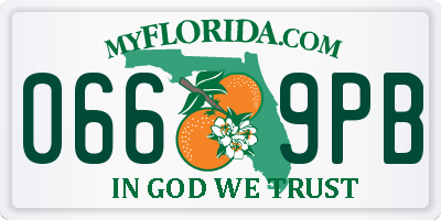 FL license plate 0669PB