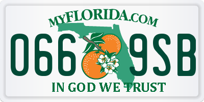 FL license plate 0669SB