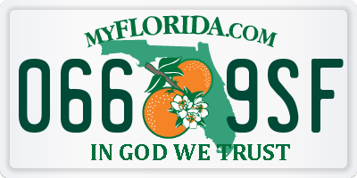 FL license plate 0669SF