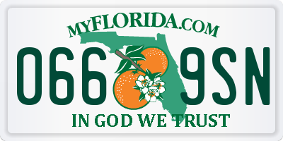 FL license plate 0669SN