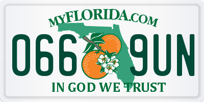 FL license plate 0669UN