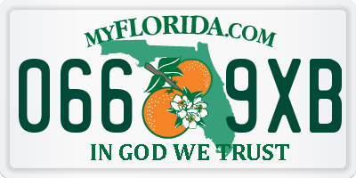 FL license plate 0669XB