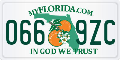 FL license plate 0669ZC