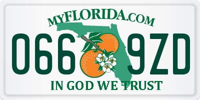 FL license plate 0669ZD