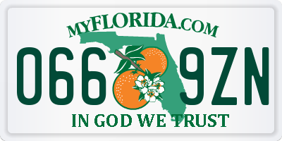 FL license plate 0669ZN