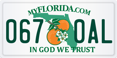 FL license plate 0670AL